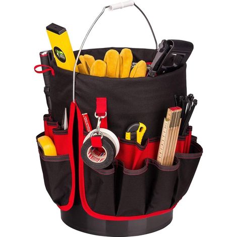 Seau à seau en tissu Oxford sac à outils Organisateur Sac Trousse Sac Travail Polyvalent Réparateur Charpentier Électricien jardin (1/5)