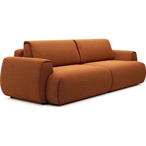 Divano letto 4 posti in Tessuto ciniglia Terracotta - MONELIA (1/5)
