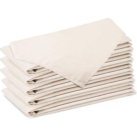 Cotton Linen Napkins 42 x 42 cm Napkins Table Decoration Beige (1/5)