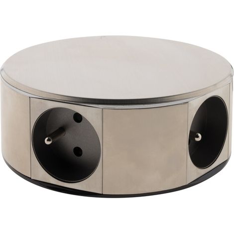 Otio – Bloc multiprise 4 prises 16A – Puissance max 3680W – Câble H05VV-F 1,5m – Design inox pour usage professionnel