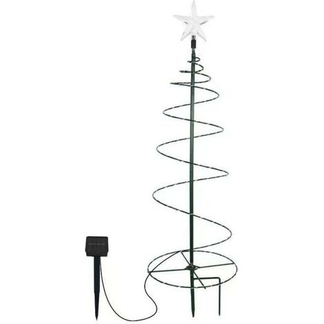 Sapin de Noël artificiel solaire 60 cm – Décoration extérieure lumineuse avec LED intégrées, idéal pour jardin et terrasse (1/4)