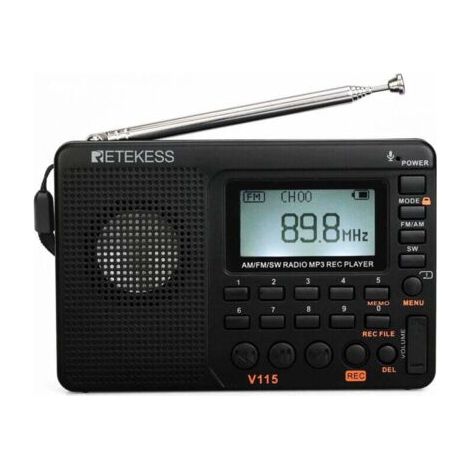 Poste Radio Portable Rechargeable, Radio FM AM SW,(Noir) (1/4)