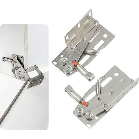 1 Pair 45 Degree Flip Down Hinge Tip-Out Tray Hinge Sink Scissor Hinges, with Damping Design Standard Soft Close Scissor Hinge for Kitchen Cabinet Door (1/4)