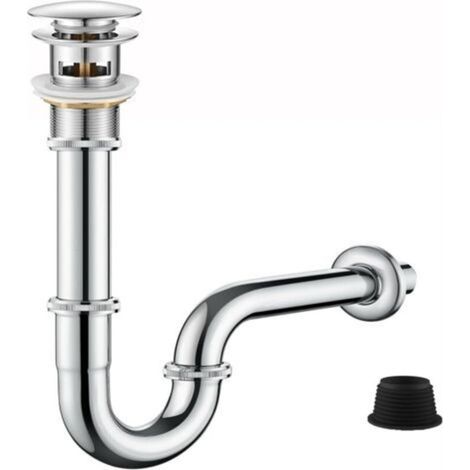 Siphon de Lavabo avec Bonde Pop-Up, Universelle, Spécialement Conçu pour Lavabos avec Trop-plein – Bonde D'Écoulement Premium. (1/5)
