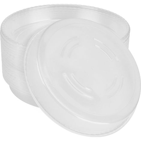 Set of 20 Round Plastic Plant Saucers - 25 cm Transparent Drip Tray for Indoor Outdoor Use (1/5)