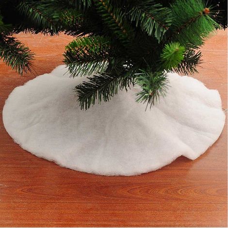 TRADE SHOP - Tappeto Per Albero Di Natale Spugna Bianco Diametro 90cm Decorazioni Natalizie - (1/3)