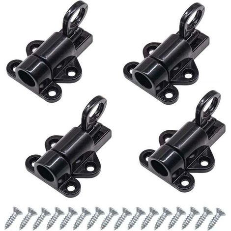 Serratura a molla a 4 pezzi, catenacci di bloccaggio automatici per porte, catenacci di bloccaggio, serratura a pressione nera, catenacci per porte neri, catenacci di bloccaggio in alluminio, catenacc