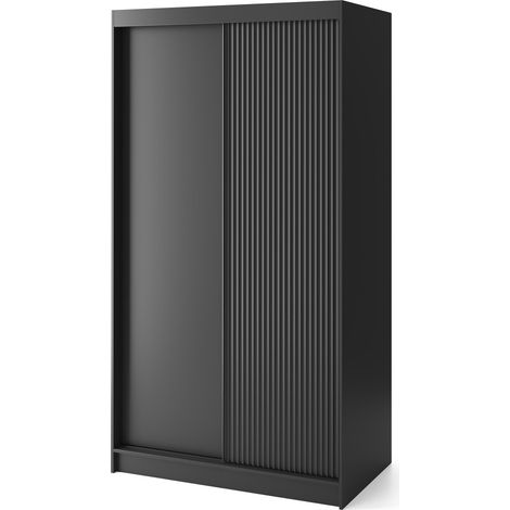 Armoire coulissante GAMA – Élégance noire & fonctionnalité contemporaine 120 cm-Largeur 120 cm (1/5)