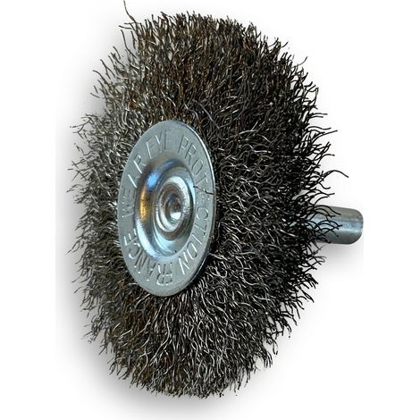 Brosse circulaire métallique sur tige Ø 50 mm  Fil inox souple - Quantité x 1 - Ø 50 mm - Ep. 8 mm - Inox souple