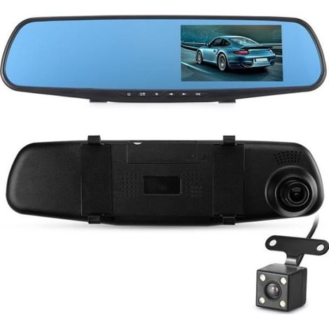1080P Caméras de Voiture Dash Cam Rétroviseur de voiture Caméscope enregistreur vidéo DVR avec Caméra arrière G-capteur (1/4)