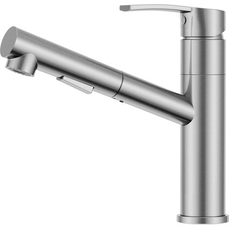 kitchen faucet, robinet de cuisine avec douchette extractible, mitigeur monocommande pour haute pression, mitigeur d'évier chromé, 308CP