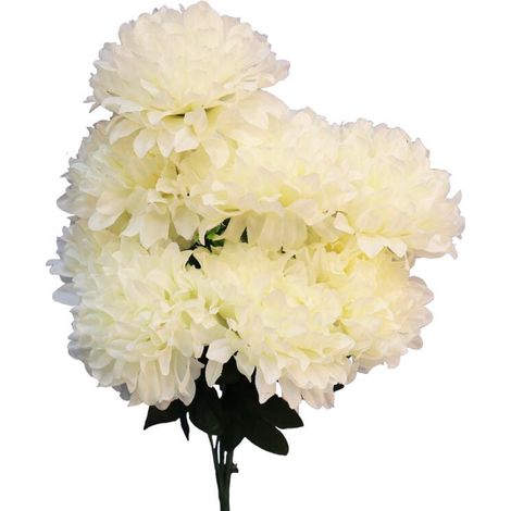 Bouquet di 9 crisantemi artificiali bianchi, 58 cm - decorazione per Ognissanti (1/2)