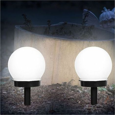Lampes Exterieure Solaires De Jardin Au Sol, Exterieure Étanche Lumiere 2 PackGlobe Stake lumière Pour extérieur Villa pelouse Jardin, Paysage, Allée, Cour, Patio (1/4)