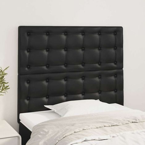 vidaXL Cabecero de cama negro 100x5x118/128 cm piel sintética (1/5)