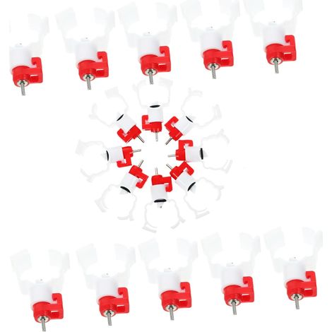 Tétines D’abreuvement Faciles à Installer Abs Lot de 20 pour Volailles Démontables pour Nettoyage pour Poules, Cailles et Canards (1/5)