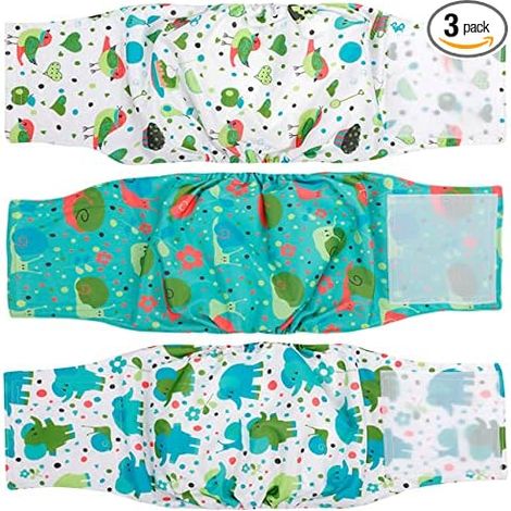 Bandeaux ventraux pour Chiens mâles – Couches réutilisables pour Chien mâle pour Chiot – Enveloppements lavables pour Chien mâle (Taille L, Petits Animaux) (1/5)