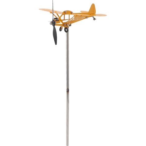 Girouette avion Piper J3 Cub 3D en métal, indicateur de direction du vent pour toit extérieur, décoration de jardin, petit modèle