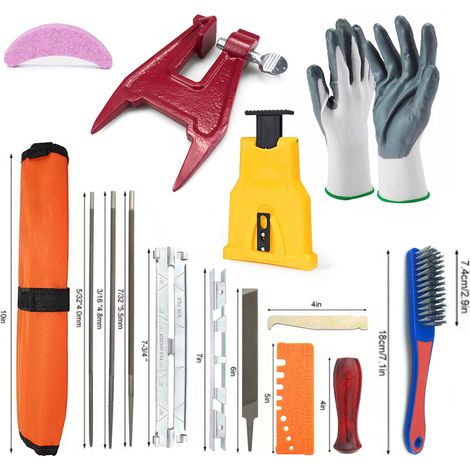 L'ensemble est représenté sur la figure 2. Kit de support de guide-chaîne pour tronçonneuse à essence, scie à chaîne, accessoires d'affûtage de chaîne (1/5)