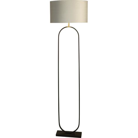 Searchlight Modish Lampadaire noir, abat-jour gris clair, 1 x E27 (1/5)
