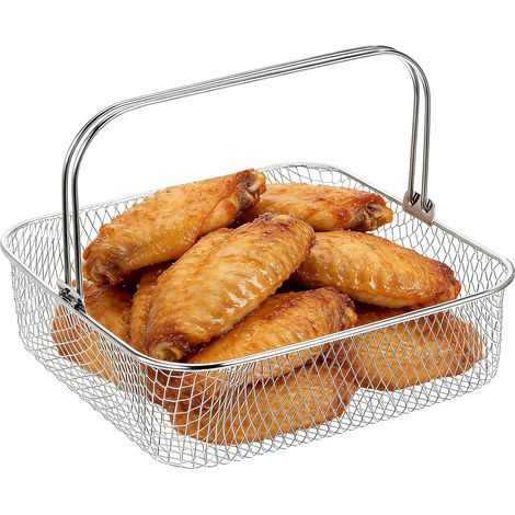 carré en acier inoxydable avec poignée pour friteuse à air