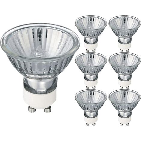 Ampoules halogènes GU10 pour spots, 35 W, 220-240 V, blanc chaud 2700 K, dimmables, lot de 6 [classe énergétique G] (1/5)