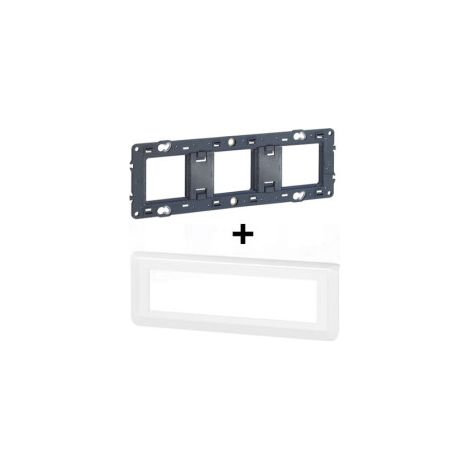 Legrand - Mosaic - Plaque 8 modules horizontal + Support - Ru00e9f. : 078818L+080253 (1/2)
