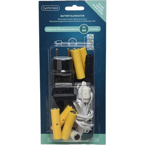 Eliminador de pilas 4,5v para interior de productos con 3xaa para conectar 3 productos (1/3)