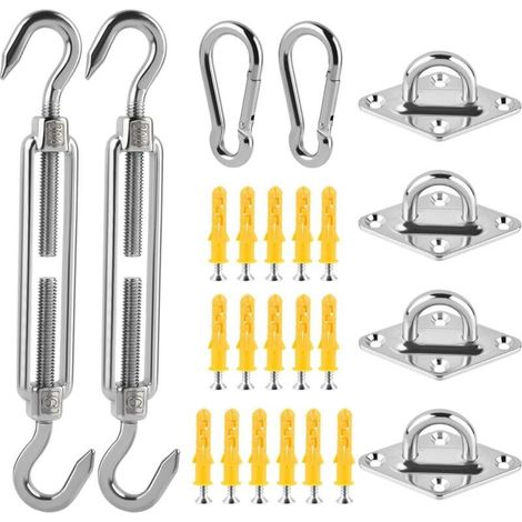 kit de montage pour voile d'ombrage, ensemble de montage pour voile d'ombrage, fixation pour voile d'ombrage, kit d'installation pour voile d'ombrage en acier inoxydable (1/4)