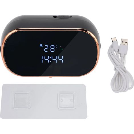 Distributeur de savon moussant automatique (noir) sans contact, rechargeable par USB, mural. Distributeur de savon automatique fin et uniforme pour la cuisine. (1/5)