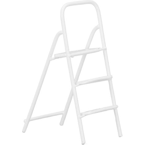 Escabeau Miniature en Métal à Texture Délicate, Mini 3 Marches pour Accessoires de Meubles de Maison de Poupée, 1/12 (Blanc) (1/5)