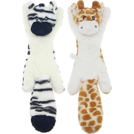 Jouet en Peluche pour Chien Girafe et Zèbre Lot de 2 Jouets à Mâcher Durables et Sifflants avec Squeaker pour Chiots Chiens de Petite et Moyenne Taille Élimine l'Ennui et l'Anxiété Longueur 45 cm (1/5)