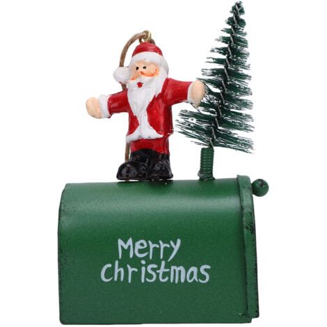 QORVA-Ornement d'arbre de noël, décoration Vintage suspendue en fer pour Table, étagère, cheminée, bibliothèque, petite boîte aux lettres