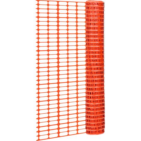 Wolketon Barrière de signalisation 1x50m Grillage de délimitation pour balisage plastique Clôture de jardin - Orange (1/5)