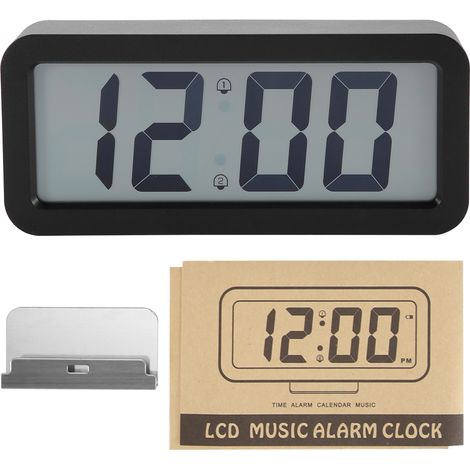 Réveil numérique avec écran LCD, horloge musicale murale, décoration pour chambre à coucher (1/5)