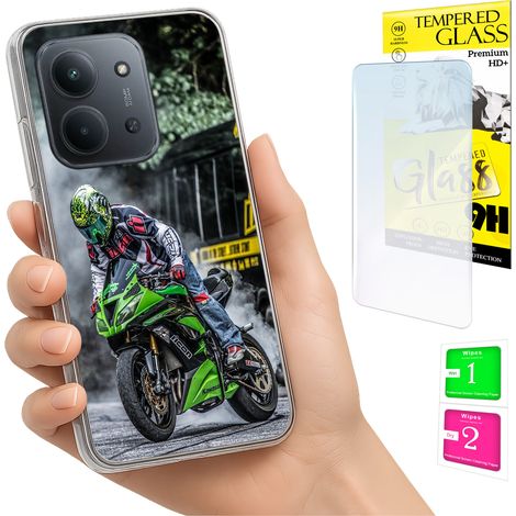Custodia per Xiaomi Redmi 15C 4G 171mm, cover posteriore con vetro 9H. (1/5)