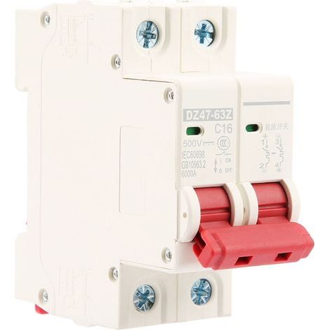 Disjoncteur miniature MCB 2P CC 500 V 16 A – Modèle DZ47-63Z-2P, haute sécurité et fiabilité pour installations solaires (1/5)