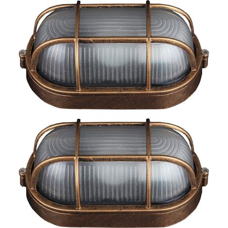 Applique Murale - Aluminium Moulé Sous Pression - Verre Trempé Résistant Aux Chocs - Étanche IP44 - Usage Intérieur Et Extérieur - 2 Pièces (1/5)