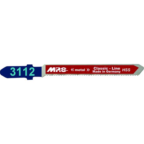Hoja sierra calar MPS 3112 HSS para cortes curvos finos en chapa de acero y aluminio.