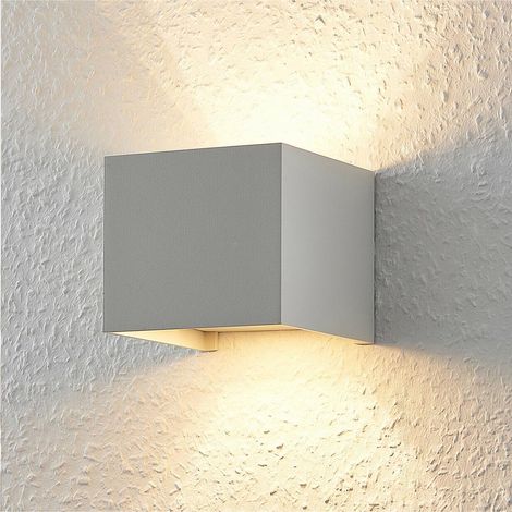 Applique Da Parete Esterno Faretto Led Luce Naturale 4000k 12 W Ip65 Es46 Grigio (1/3)