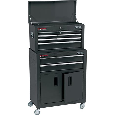 Draper Combined Roller Cabinet and Tool Chest 6 Drawer 24" Black 19572