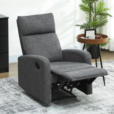Fauteuil inclinable, fauteuil lounge réglable avec repose-jambes ajustable, fauteuil de salon moderne avec revêtement en tissu, gris (1/5)
