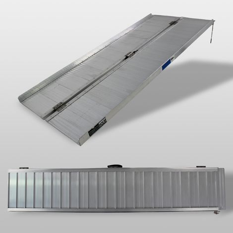 TRUTZHOLM Rollstuhlrampe klappbar Aluminium Länge 184 cm Traglast 272 kg Auffahrrampe geriffelt