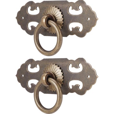 90 mm horizontale Schubladenschienen, antike Kupfer-Möbelgriffe, hohl, 2er-Set, Schrankbeschläge (1/5)