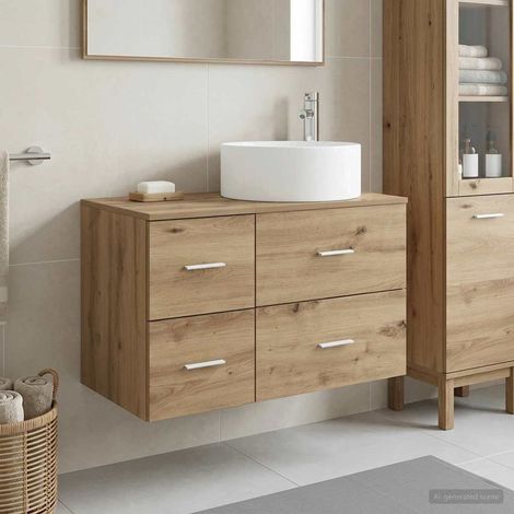 vidaXL Bathroom Furniture Set 2 pcs Artisan Oak Engineered Wood (1/5)