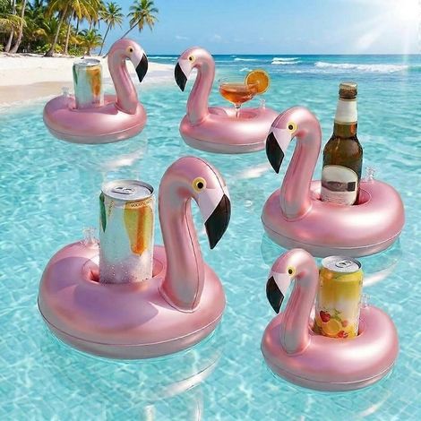 Aufblasbarer Flamingo-Untersetzer, aus dickem PVC mit stabilem Auftrieb, für Poolpartys, Strandurlaube und Wasserspiele im Freien (1/5)