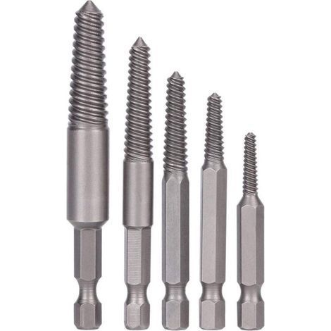 A set of 5 damaged stud extractor tools Damaged fine thread extractors (1/5)