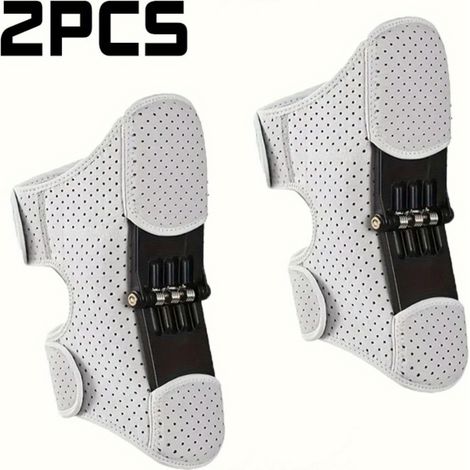 Jeu de 2 genouillères à ressort à double axe pour soutien articulaire, adaptées pour l'escalier, les squats, la course et le yoga, avec sangles anti-dérapantes pour soutien des jambes faibles (1/5)
