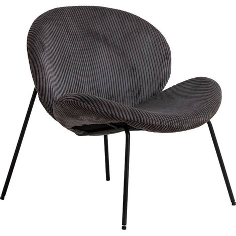 Fauteuil en velours rond gris Kanoa (1/5)