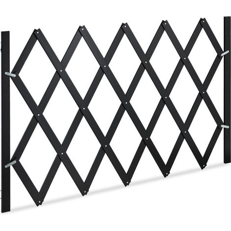 Barrière extensible de protection pour chiens ajustable maison 140 cm en bambou naturel (1/5)