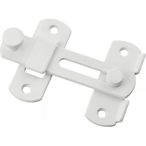 Loquet de porte basculant robuste, serrure de sécurité coulissante pour grange, clôture en bois, blanc (petit modèle) (1/5)